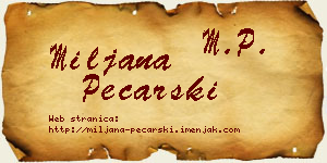 Miljana Pecarski vizit kartica